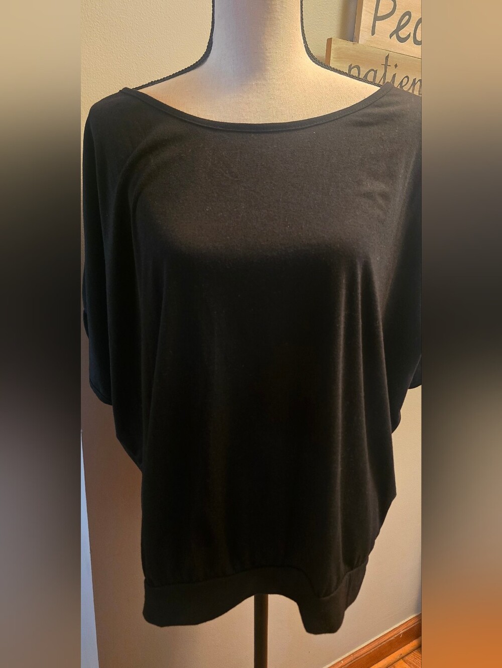 SHEIN Black Cold Shoulder Tunic Top